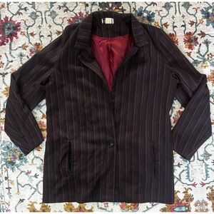 Vintage 1980s 1045 PARK Striped Blazer Jacket Size Large